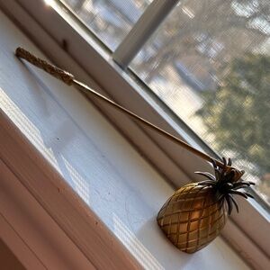 Vintage PartyLite Island Escape Metal Pineapple Candle Snuffer Heavy